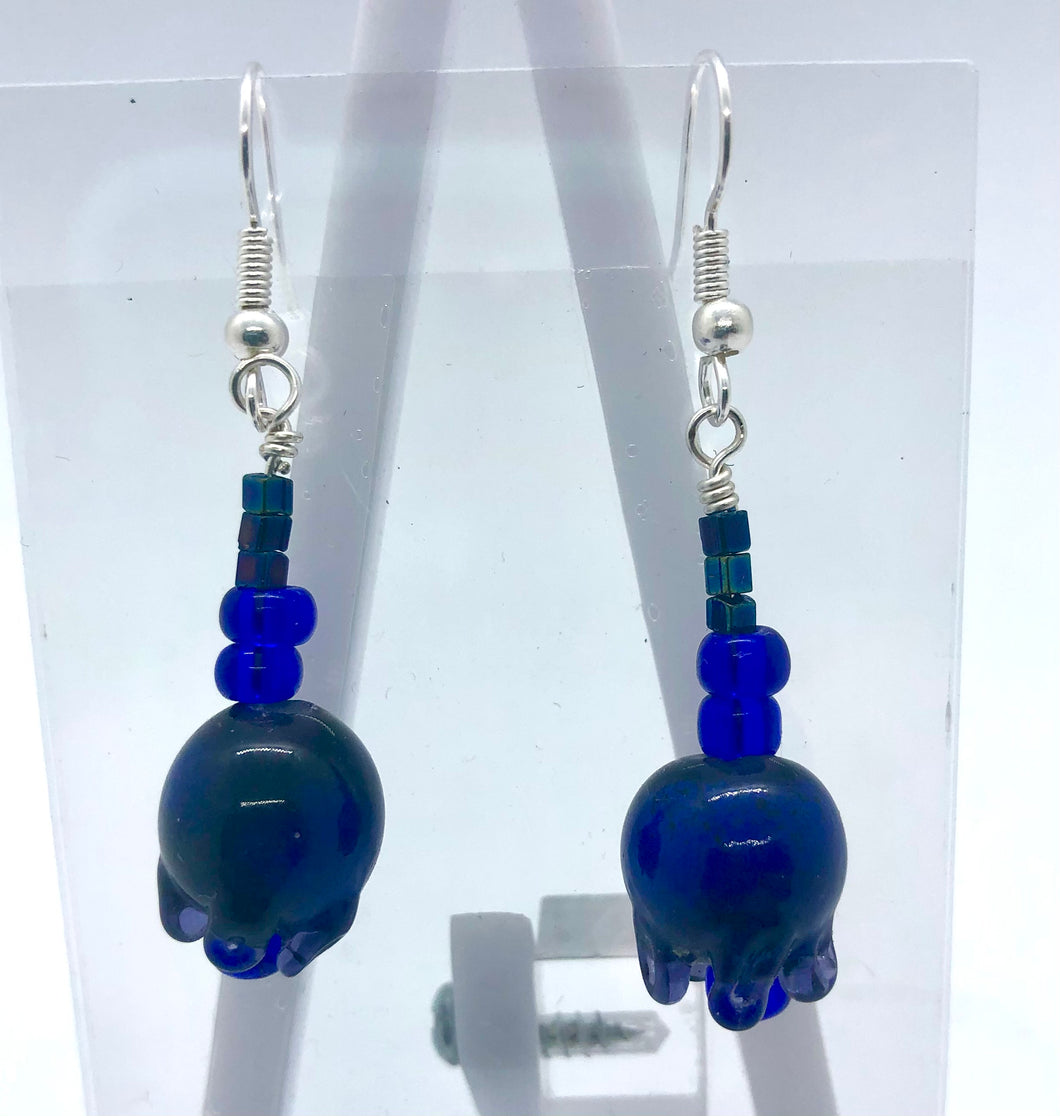 Blueberry - Lampwork Glass Bead Earrings