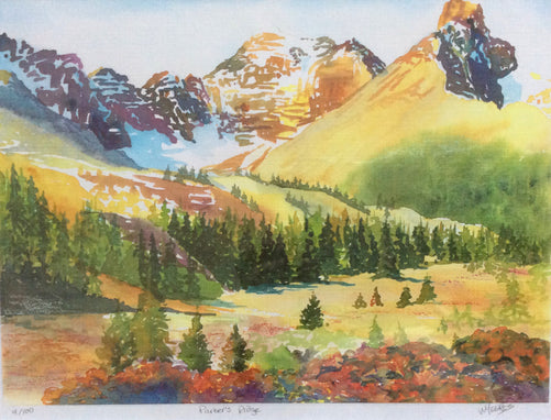 Print of Watercolour painting of Larch Valley