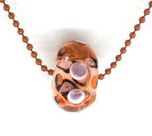 Load image into Gallery viewer, Blush hollow bead with dots, core of white with dotes glass bead on ball chain