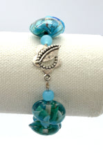 Load image into Gallery viewer, Lampwork Glass Bead Bracelet - Movements in blue