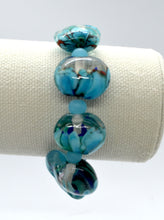 Load image into Gallery viewer, Lampwork Glass Bead Bracelet - Movements in blue