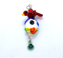 Load image into Gallery viewer, Lampwork Glass Bead Pendant - A Bird and his House