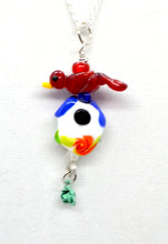 Load image into Gallery viewer, Lampwork Glass Bead Pendant - A Bird and his House