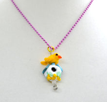 Load image into Gallery viewer, Lampwork Glass Bead Pendant - A Bird and his House