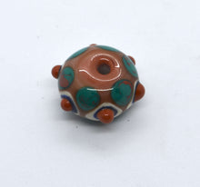 Load image into Gallery viewer, Single lampwork glass bead in blush with dots