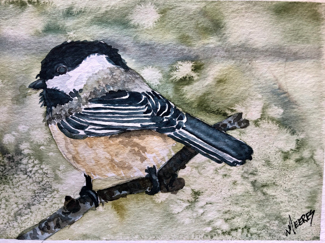 Chickadee Watercolour Card