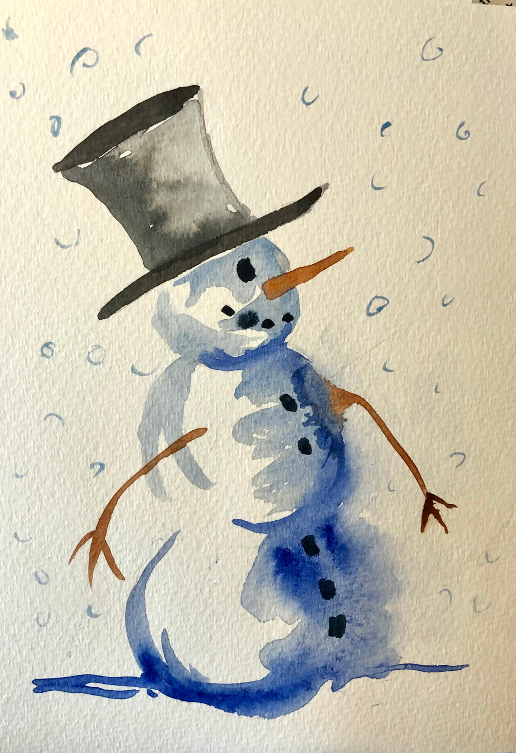 Snowman Watercolour Card