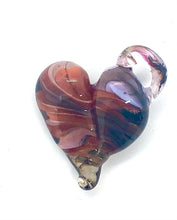 Load image into Gallery viewer, Lampwork Glass Bead Heart Pendant - Red, pink, clear
