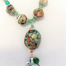 Underwater Life Lampwork Glass Bead Necklace