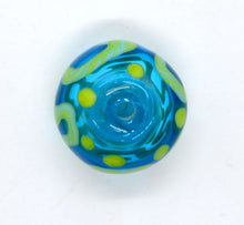 Load image into Gallery viewer, Single Hollow Glass Bead blue with green
