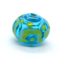 Load image into Gallery viewer, Single Hollow Glass Bead blue with green
