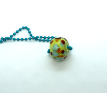 Load image into Gallery viewer, Green lampwork glass bead on ball chain
