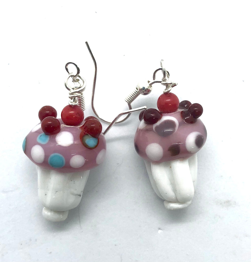 Cupcakes - Lampwork Glass Bead Earrings