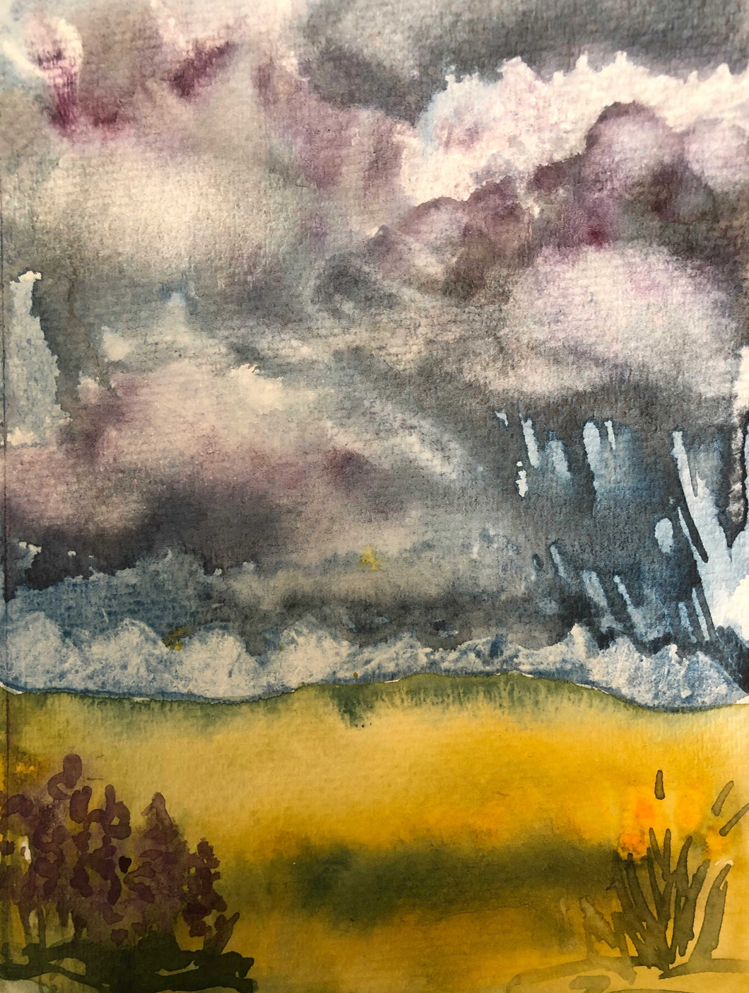 Stormy Sky Watercolour Card
