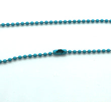 Load image into Gallery viewer, Black, teal and white glass bead on ball chain
