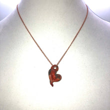 Load image into Gallery viewer, Lampwork Glass Bead Heart Pendant - Salmon with silver
