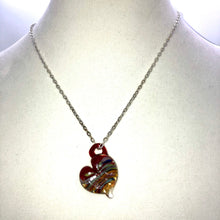 Load image into Gallery viewer, Lampwork Glass Bead Heart Pendant - red with colours
