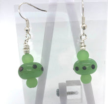 Load image into Gallery viewer, Lampwork Glass Bead Earrings - green
