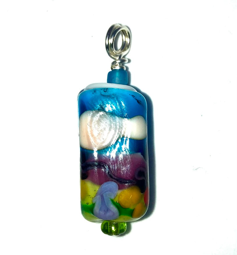 Landscape glass bead pendant