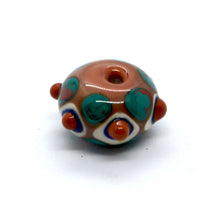 Load image into Gallery viewer, Single lampwork glass bead in blush with dots
